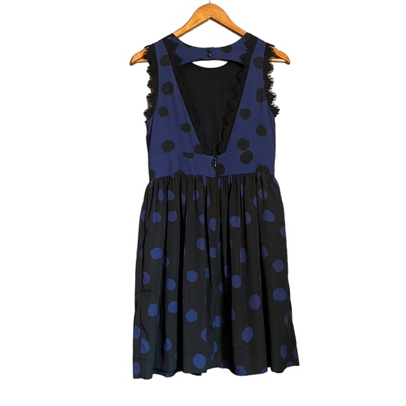 Anthropologie Corey lynn Calter navy and black polka dot dress - Picture 7 of 9